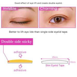 Ultra Invisible Double Eyelid Tape Stickers - 200Pcs/100Pairs Both Side Sticky Instant Eye Lid Lift Strips - Perfect for Hooded Droopy Uneven or Mono-eyelids