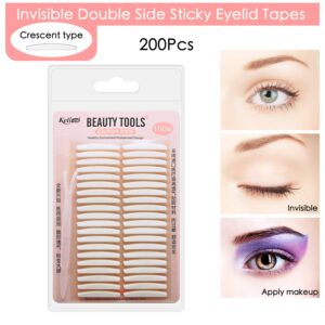 Ultra Invisible Double Eyelid Tape Stickers - 200Pcs/100Pairs Both Side Sticky Instant Eye Lid Lift Strips - Perfect for Hooded Droopy Uneven or Mono-eyelids