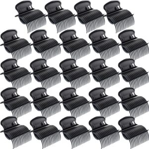 24 pieces hot roller clips hair curler claw clips replacement roller clips for women girls hair section styling (black)