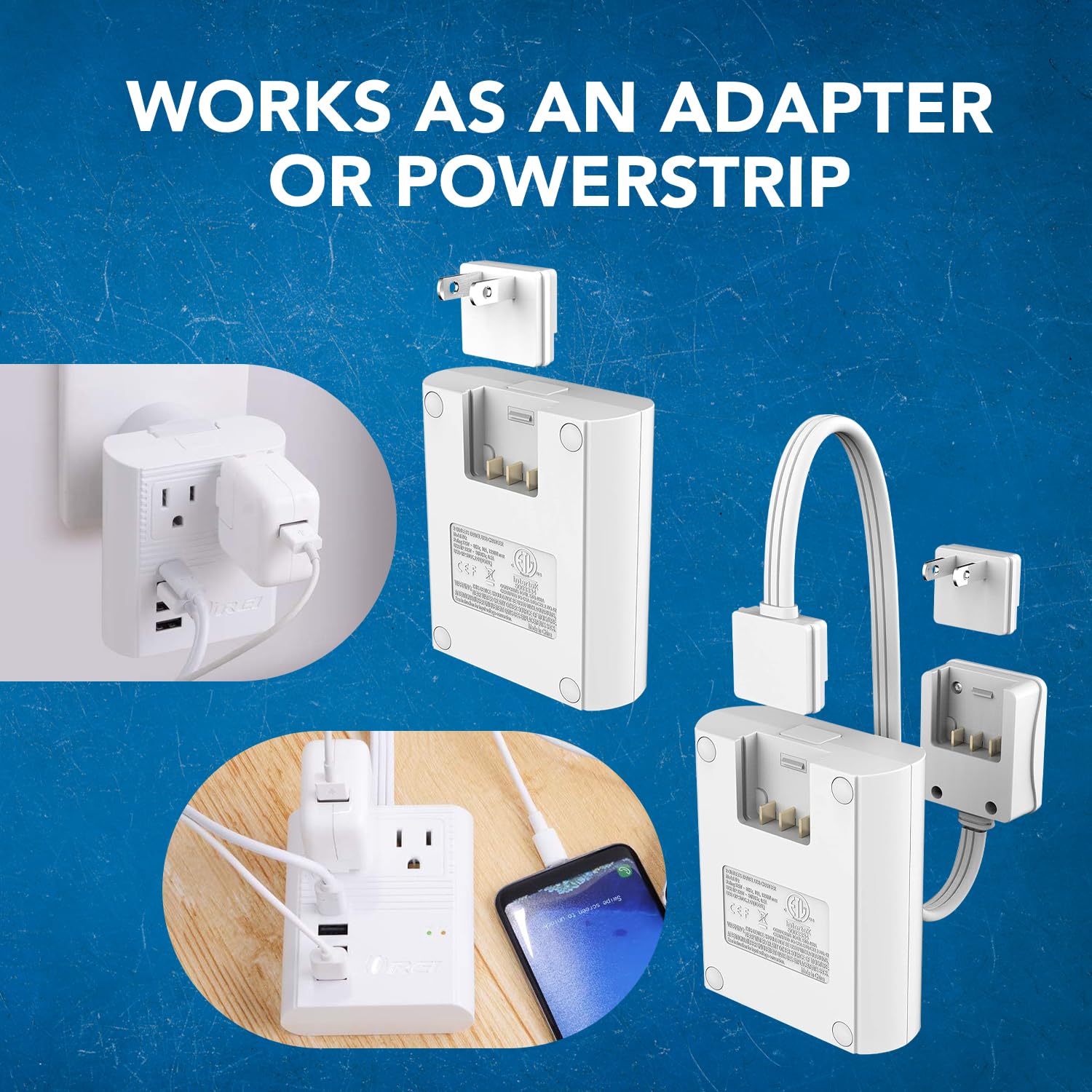 OREI World Travel Plug Adapter M8 Max, 3 USB + Pd 18W USB-C Input - 2 USA Outlets - Attachments for Europe, Asia, China, Japan, Africa - Perfect for Cell Phones, Tablets, Cameras and More