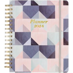 2024 planner - weekly & monthly planner 2024 with gift box, jan 2024 - dec 2024, planner 2024, 8" x 10" thick paper, back pocket with 15 notes pages + 12 monthly tabs