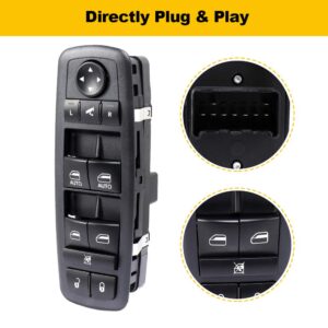 OCPTY Power Window Switch Driver Side Power Window Master Control Switch Fits 2012-2015 for Chrysler Town Country 2012-2015 for Dodge Grand Caravan 2013-2015 for Ram 1500 2500 Replace 68110867AB