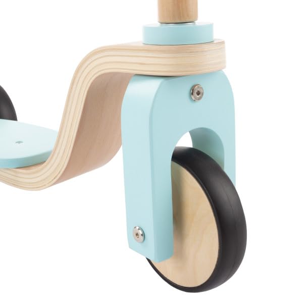 Lil' Rider Kids Wooden Scooter-Beginner Push Steering Handlebar, 3 Wheel, Kick Scooter-Fun Balance and Coordination Riding Toy for Girls and Boys