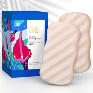 konjac body sponge (2 pack) | 100% natural & dye free | non-toxic | biodegradable | eco-friendly | plastic free packaging