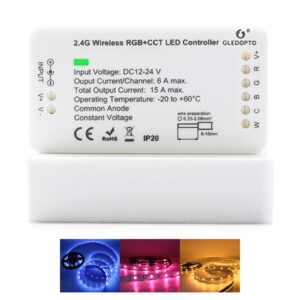 GLEDOPTO ZigBee 3.0 LED Strip Controller RGB+CCT Mix Dimmable Compatible with SmartThings Amazon Echo Plus App/Voice Control for RGB Warm White Cold White LED Strip Light (Require ZigBee Hub)