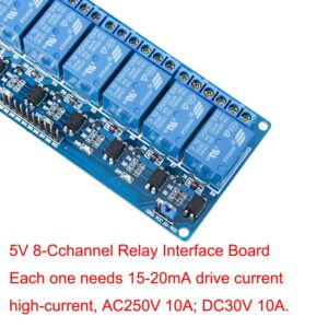 Lystin 8 Channel DC 5V DC 230V Relay Module Control Board with Optocoupler for UNO R3 MEGA 2560 1280 DSP ARM PIC AVR TTL Logic STM32 Raspberry Pi