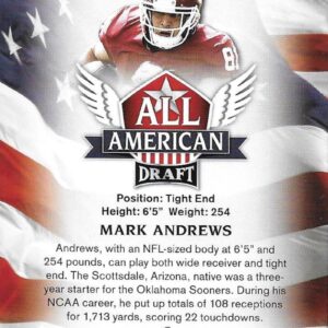 2018 Leaf Draft All-American #AA-07 Mark Andrews Baltimore Ravens (RC - Rookie Card Insert)(NFL Football Draft Pick) NFL Football Card NM-MT