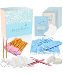 lash extension supplies, spa gifts for adults - lash tech supplies for eyelash extension supplies - under eye pads, tweezers, wands, swabs, glue rings, eyelash extension tape, white elephant