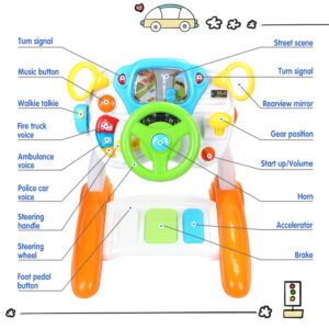 AMOSTING Pretend and Play Ride On Toys for Toddler Boys Girls Learning & Educational Baby Driver Toy Cars for Preschool Kids