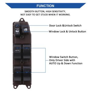 84820AA070 Driver Side Power Window Switch, Compatible with 2002-2006 Toyota Camry, 2003-2008 Corolla/Matrix, 2004-2009 Sienna, 2005-2007 Tacoma, 2004-2006 Scion xA/xB, Replace 84820AA050,8482001021