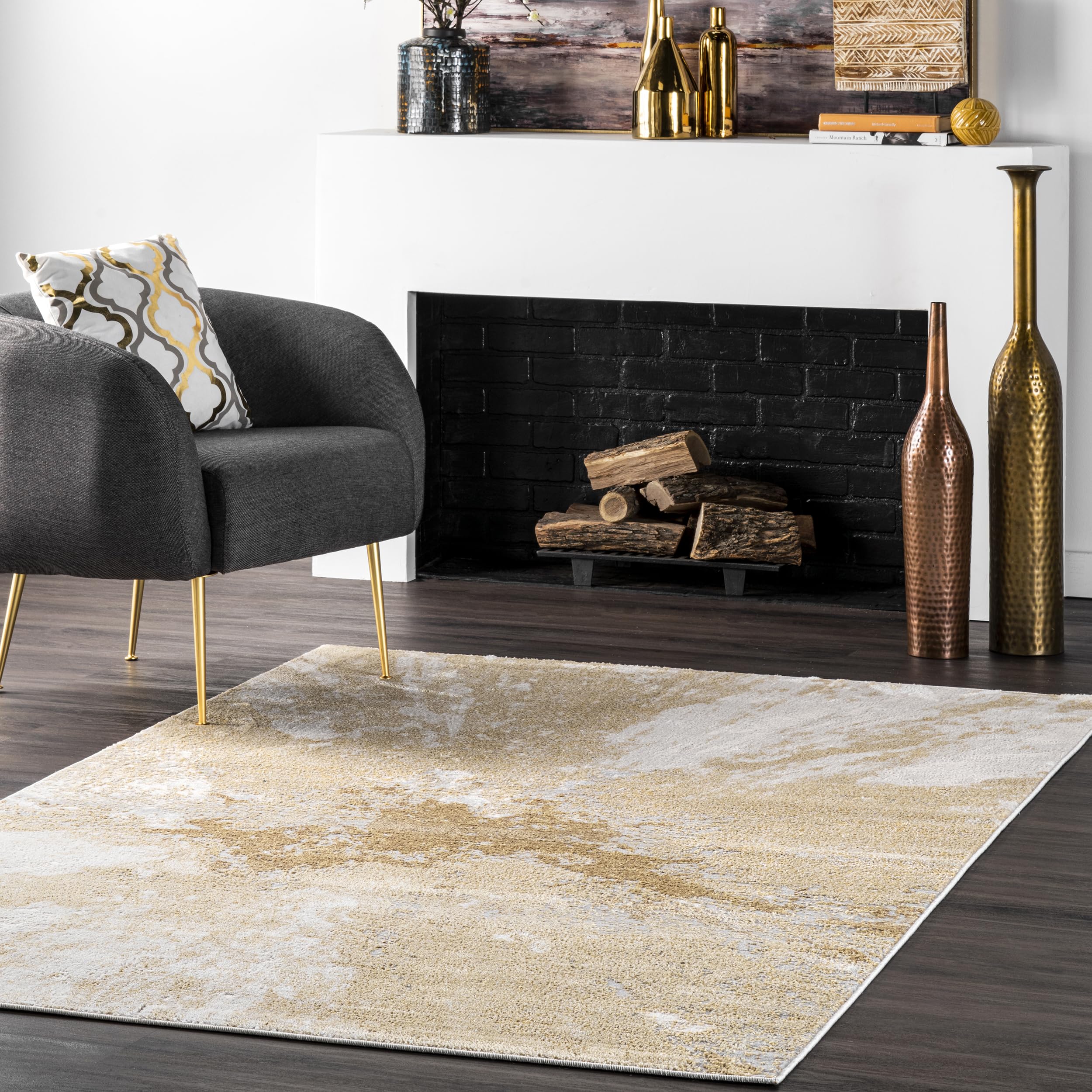 nuLOOM Cyn Contemporary Abstract Area Rug, 8' x 10', Gold