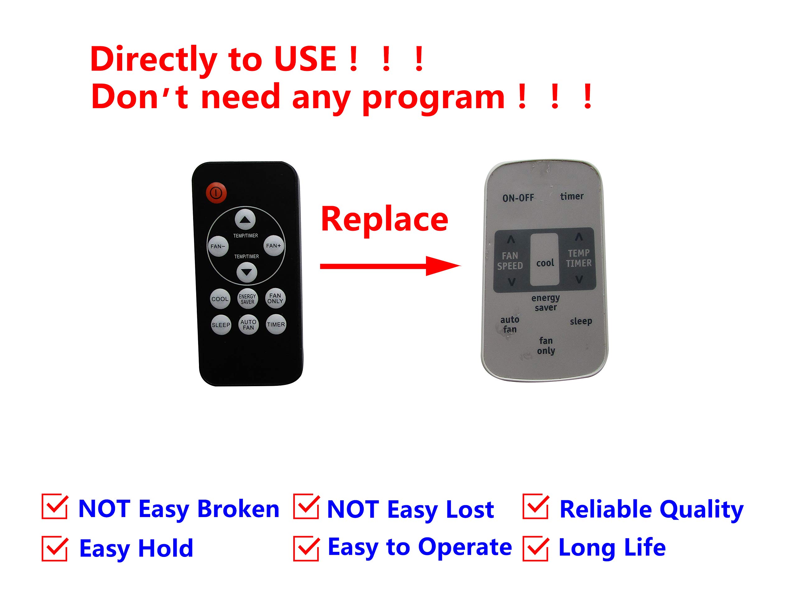 Remote Control for FRIGIDAIRE RG15D/E-ELL 5304476833 5304487535 5304501879 5304476866 CRA057XT7 CRA057XT710 CRA057XT711 CRA057XT712 Room Air Conditioner