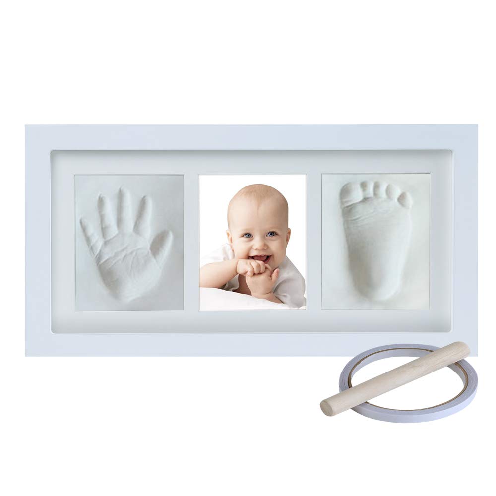 Baby Hand and Footprint Keepsake, Non-Toxic Clay Photo Frame Registry Kit for Wall Mount & Desktop Mount Decor, Perfect Shower Gift for Newborn Boys & Girls and Little Pets | NO Mold |