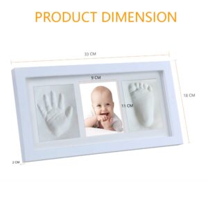 Baby Hand and Footprint Keepsake, Non-Toxic Clay Photo Frame Registry Kit for Wall Mount & Desktop Mount Decor, Perfect Shower Gift for Newborn Boys & Girls and Little Pets | NO Mold |