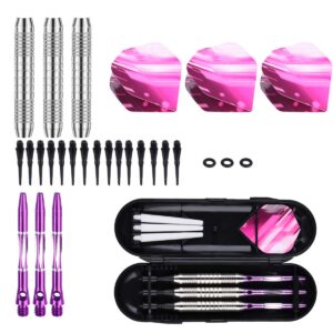 sanfeng Soft Tip Darts Set for Electronic Dart Board - 16g Darts Barrel Plastic Tip with 50 Rubber O-Rings + 6 Shafts + Extra 50 Replacement Soft Tips Accessories