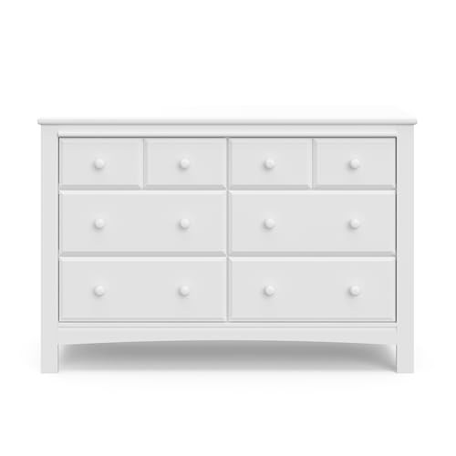 Graco Benton 6 Drawer Double Dresser (White) – Easy New Assembly Process, Universal Design, Durable Steel Hardware and Euro-Glide Drawers with Safety Stops, Coordinates with Any Nursery