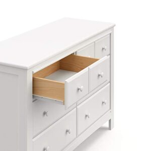 Graco Benton 6 Drawer Double Dresser (White) – Easy New Assembly Process, Universal Design, Durable Steel Hardware and Euro-Glide Drawers with Safety Stops, Coordinates with Any Nursery