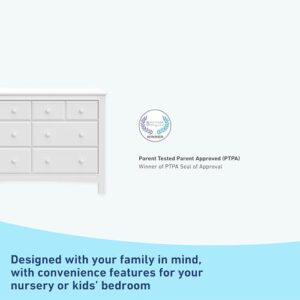 Graco Benton 6 Drawer Double Dresser (White) – Easy New Assembly Process, Universal Design, Durable Steel Hardware and Euro-Glide Drawers with Safety Stops, Coordinates with Any Nursery