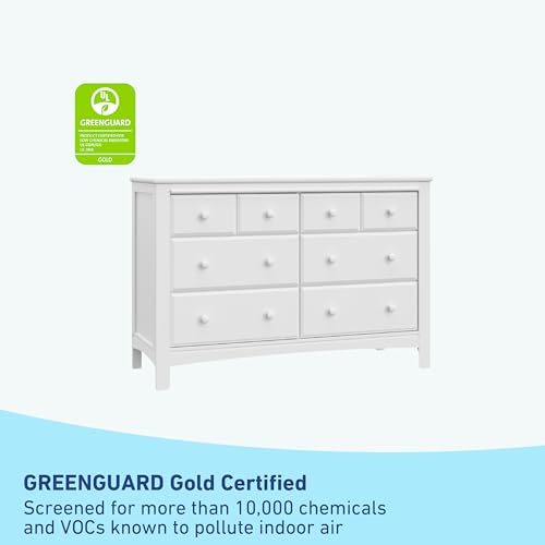 Graco Benton 6 Drawer Double Dresser (White) – Easy New Assembly Process, Universal Design, Durable Steel Hardware and Euro-Glide Drawers with Safety Stops, Coordinates with Any Nursery