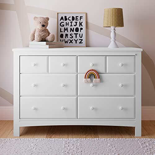 Graco Benton 6 Drawer Double Dresser (White) – Easy New Assembly Process, Universal Design, Durable Steel Hardware and Euro-Glide Drawers with Safety Stops, Coordinates with Any Nursery