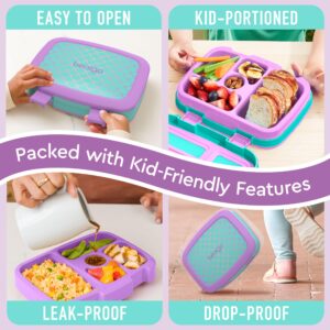 Bentgo® Kids Prints Leak-Proof, 5-Compartment Bento-Style Kids Lunch Box - Ideal Portion Sizes for Ages 3-7, Durable, Drop-Proof, Dishwasher Safe, & Made with BPA-Free Materials (Mermaid Scales)