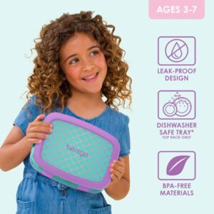 Bentgo® Kids Prints Leak-Proof, 5-Compartment Bento-Style Kids Lunch Box - Ideal Portion Sizes for Ages 3-7, Durable, Drop-Proof, Dishwasher Safe, & Made with BPA-Free Materials (Mermaid Scales)