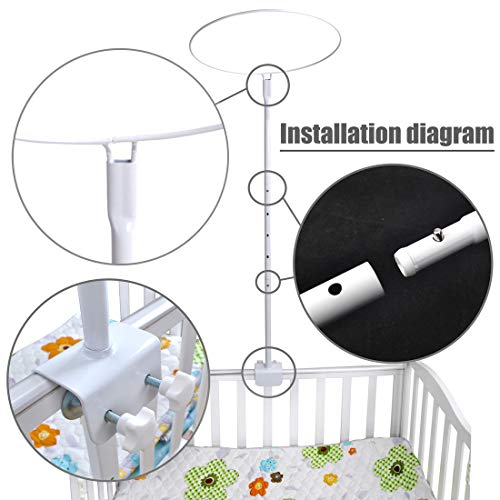 Dingtuo Mosquito Net Stand Holder Clip-On Bracket for Crib Cot Bed