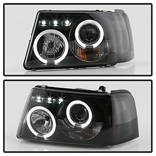 ACANII - For 2001-2011 Ford Ranger LED Halo Black Smoked Projector Headlights w/Corner Headlamps, Driver & Passenger