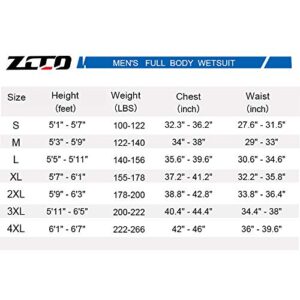 ZCCO Ultra Stretch 3mm Neoprene Wetsuit, Back Zip Full Body Diving Suit, one Piece for Men-Snorkeling, Scuba Diving Swimming, Surfing