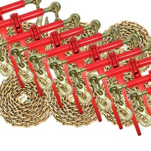 3/8 Transport Hauling Load Package - 10x Ratchet Binders - 10x 10' Foot Chains