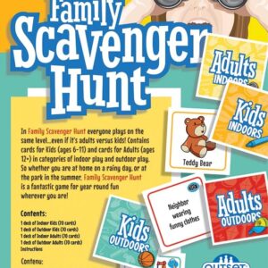 Family Scavenger Hunt, Indoor Outdoor Game, 280 Cards, Ages 6+.