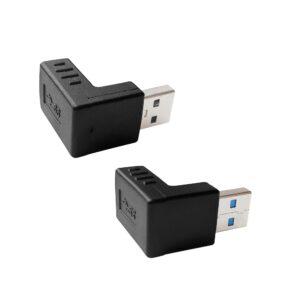 USB 3.0 Male to Female Right Angle Adapter, 90 Degree, USB Upward and Downward Connector