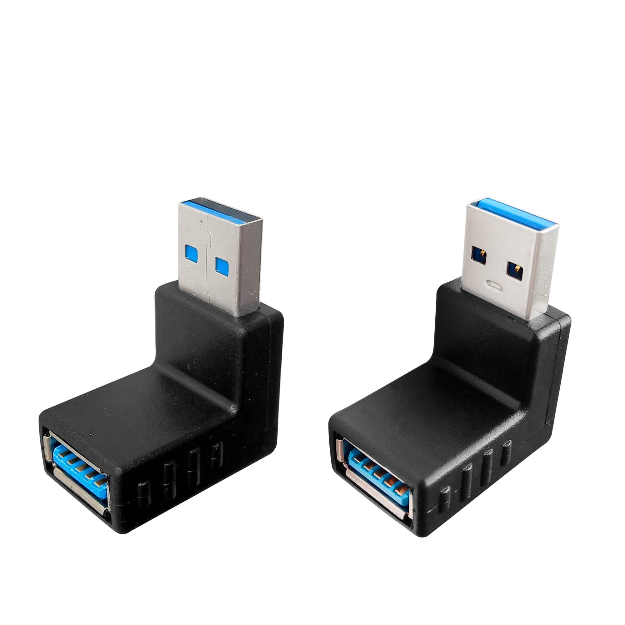 USB 3.0 Male to Female Right Angle Adapter, 90 Degree, USB Upward and Downward Connector