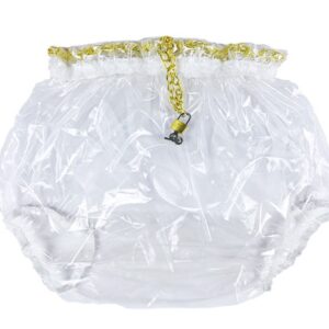 Haian Pull-On Locking Plastic (PVC&EVA) Pants (Glass Clear, Large)