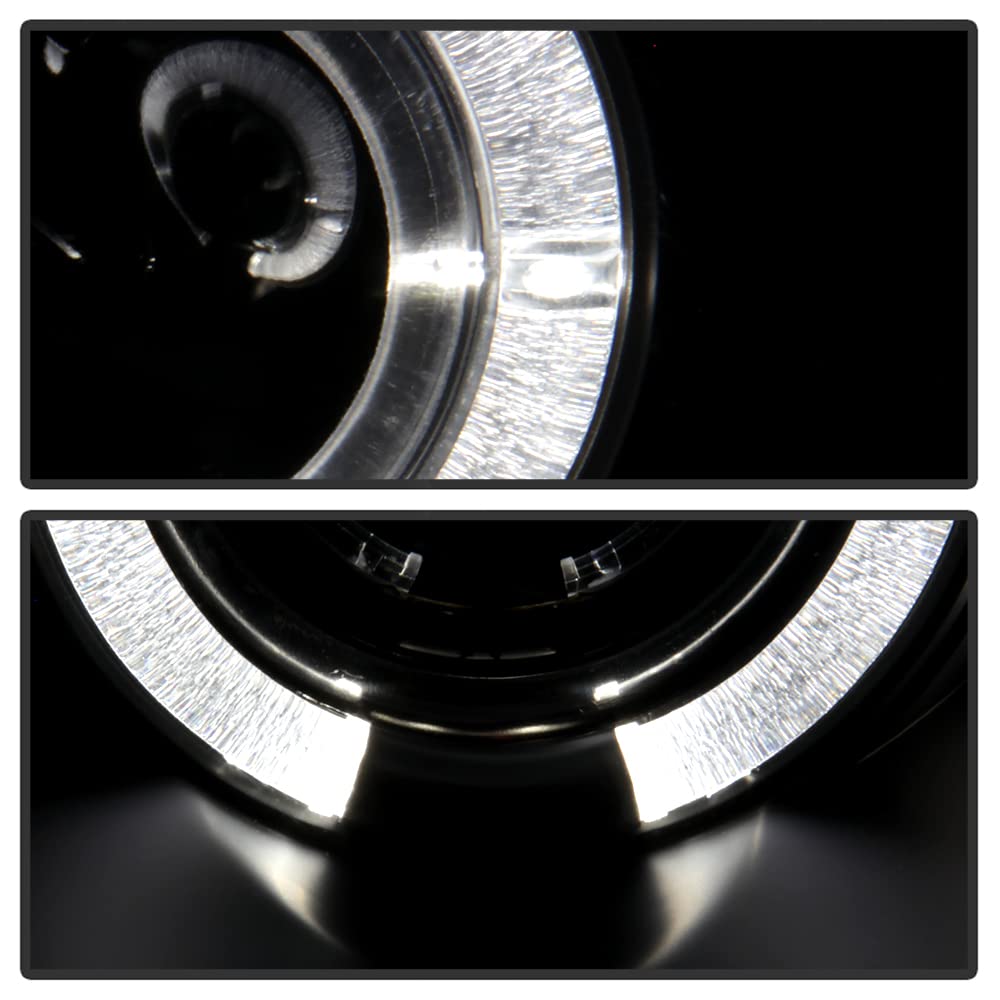 ACANII - For 1999-2004 Ford Mustang LED Halo Ring Black Housing Projector Headlights Headlamps, Driver & Passenger Side