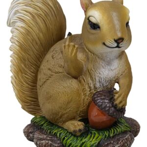 Ebros Gift Large Rude Squirrel Pointing Middle Finger with Acorn Nutty Welcome Guest Greeter Statue 10" Tall Whimsical Woodlands Funny Animal Squirrels Chipmunks Flipping Off Home Decor Figurine