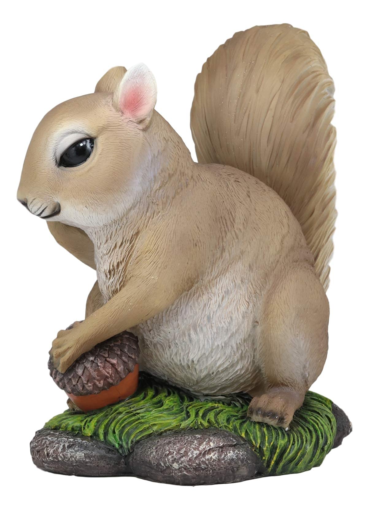 Ebros Gift Large Rude Squirrel Pointing Middle Finger with Acorn Nutty Welcome Guest Greeter Statue 10" Tall Whimsical Woodlands Funny Animal Squirrels Chipmunks Flipping Off Home Decor Figurine