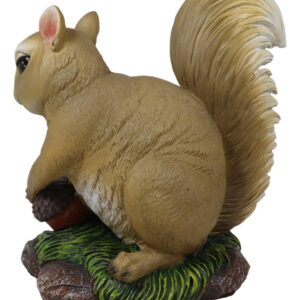 Ebros Gift Large Rude Squirrel Pointing Middle Finger with Acorn Nutty Welcome Guest Greeter Statue 10" Tall Whimsical Woodlands Funny Animal Squirrels Chipmunks Flipping Off Home Decor Figurine