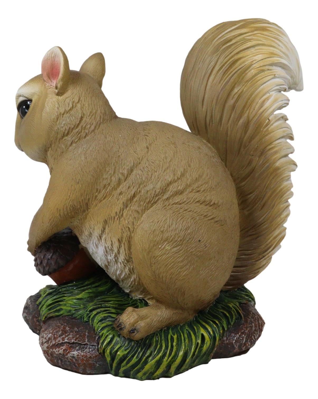 Ebros Gift Large Rude Squirrel Pointing Middle Finger with Acorn Nutty Welcome Guest Greeter Statue 10" Tall Whimsical Woodlands Funny Animal Squirrels Chipmunks Flipping Off Home Decor Figurine