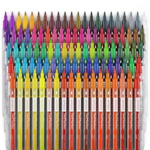 ARTEZA Dual Tip Brush Markers, Set of 100, Art Markers with Fine and Brush Tips, Dual Tip Pens for Adult Coloring, Calligraphy, Sketching, Doodling