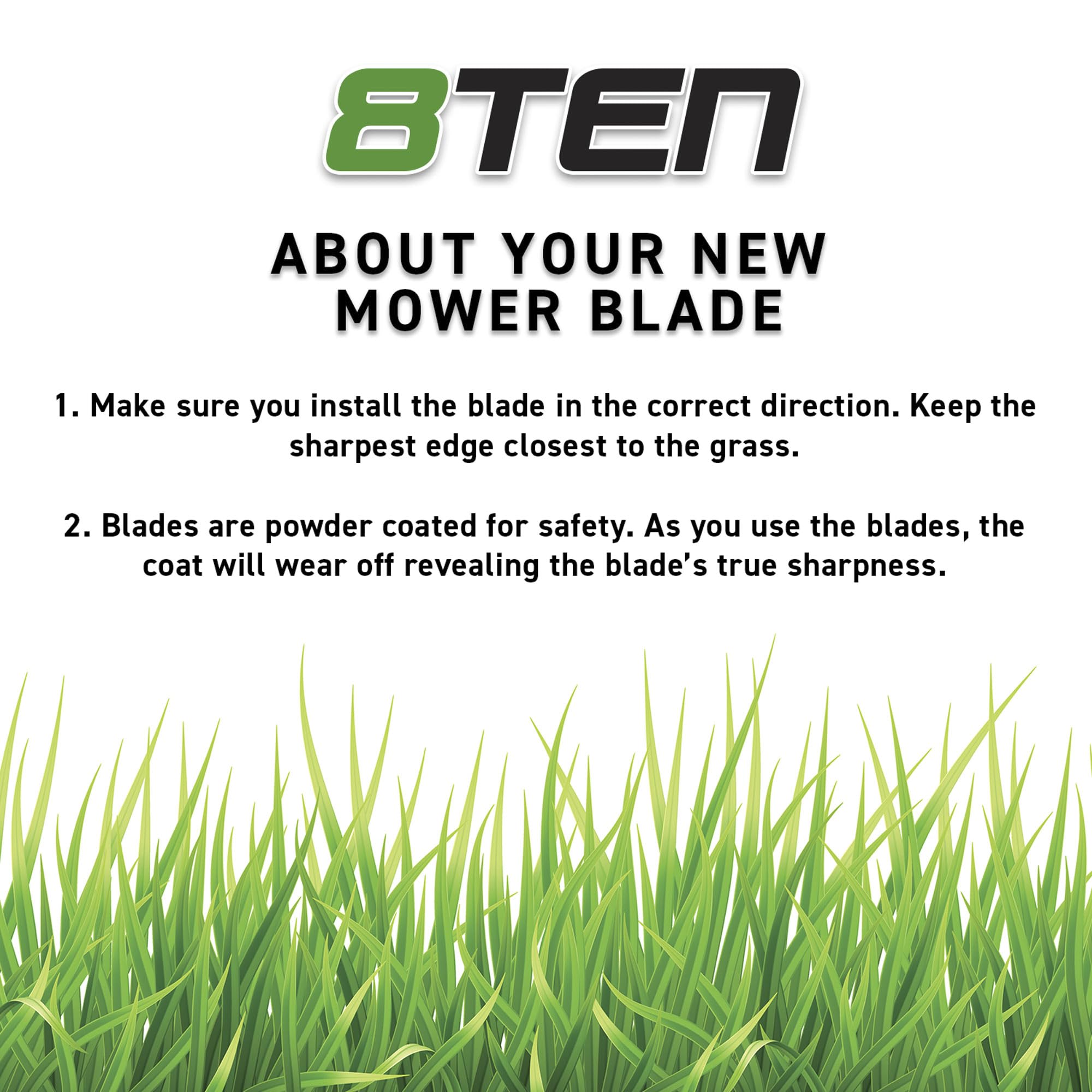 8TEN LawnRAZOR Mower Blade for Cub Cadet MTD Troy Bilt 300 Walk Behind 1995 and Up 21 inch Deck 942-0741 (Mulching) 2 Pack