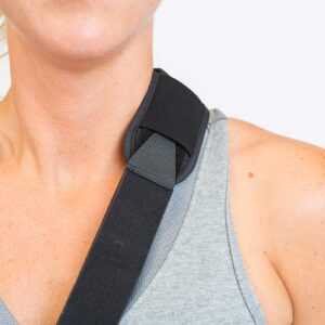 MUELLER Sports Medicine Adjustable Arm Sling - Comfortable Support for Left or Right Shoulder and Arm Injury, For Men and Women, Blue w/ Black Mesh, One Size Fits Most