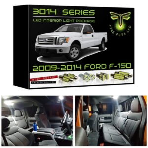 fyre flys white led interior lights for 2009-2014 ford f150 f-150 9 piece 6000k super bright 3014 series smd package kit and install tool