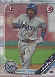 2019 bowman prospects - wander franco - 1st official bowman card - tampa bay rays baseball rookie card rc #bp100