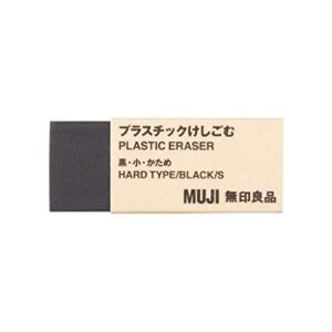 MUJI Polycarbonate Mechanical Pencil W - Rubber Grip, 3 Pcs & MUJI Eraser [Black - Small], 3 Pcs