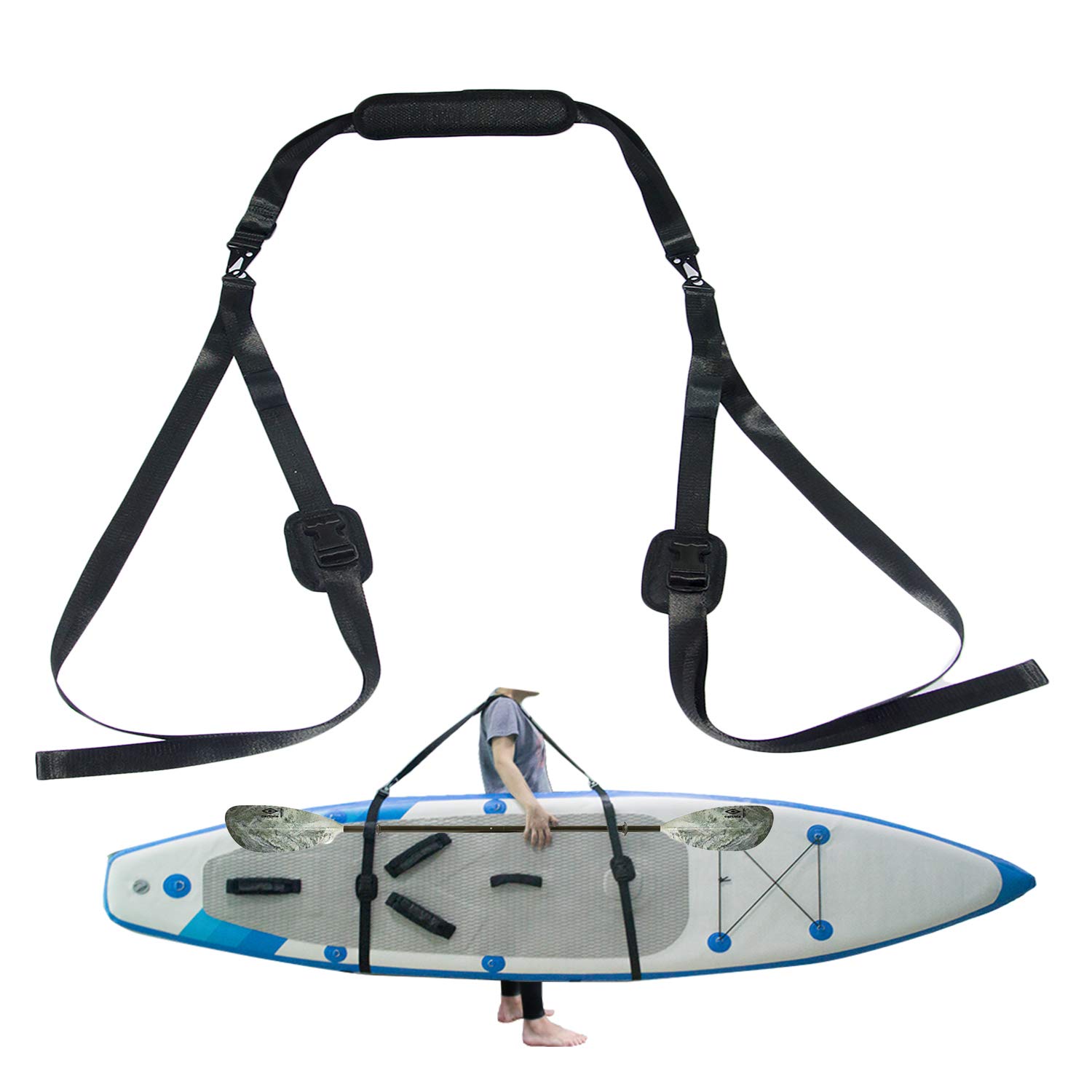 Adjustable Kayak SUP Carry Strap Multi-Use Shoulder Strap for Surfboard Stand Up Paddleboard Canoe Longboard Carry Belt Paddle Board Accessories