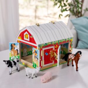 Melissa & Doug Latches Barn Toy - Sensory Activity, Doors And Locks Toy, Farm Animals Learning Toy For Kids Ages 3+