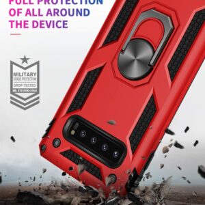 Military Grade Drop Impact for Samsung Galaxy S10 5G Case [Fit S10 5G] Metal Rotating Ring Kickstand Holder Built-in Magnetic Car Mount Armor Shockproof Case for Galaxy S10 5G Phone Case (Black)