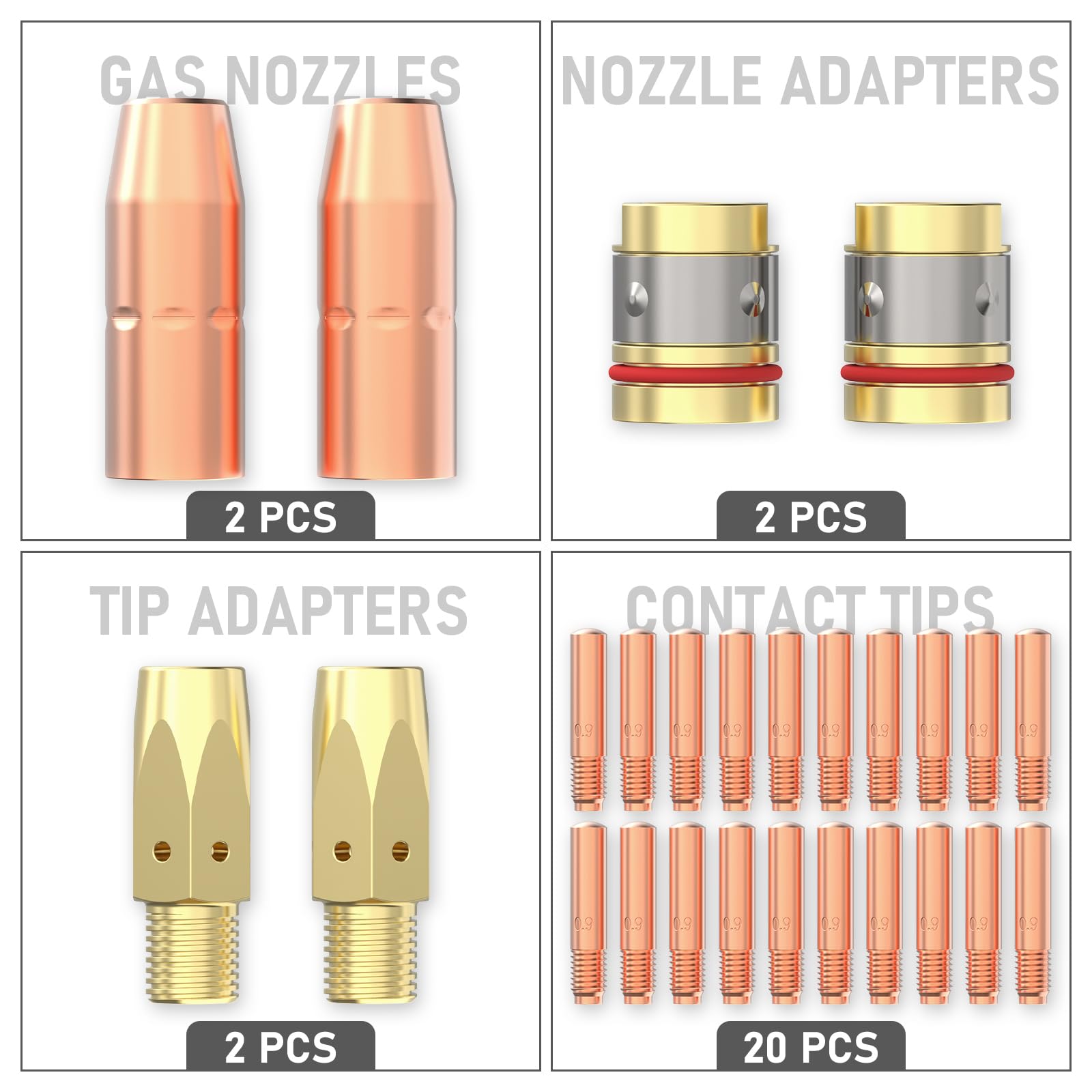 YESWELDER MIG Welding Gun Accessory Kit .035" Tip-Nozzle-Diffuser for Miller Millermatic M-25/M-40 Hobart Torch