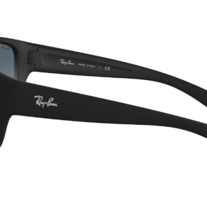 Ray-Ban RB4300 Square Sunglasses, Matte Black/Blue, 63 mm